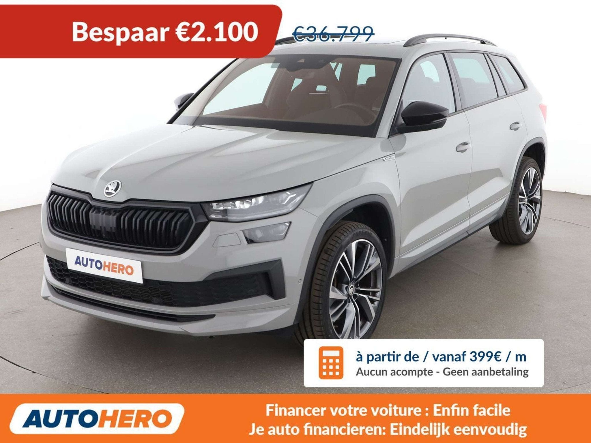 Skoda Kodiaq 2.0 TSI Sportline 4x4 (automatique), Autos, Argent ou Gris, Achat, Euro 6, Détection des panneaux routiers