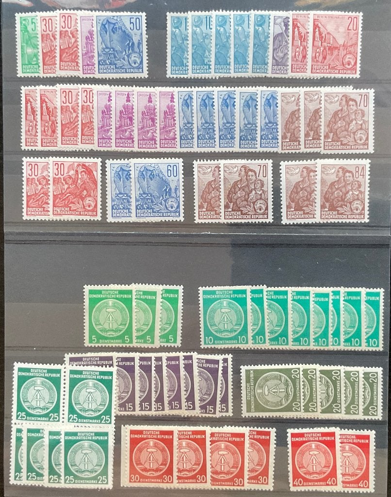 DDR - LOTJE POSTFRIS UIT TE ZOEKEN OP KLEUREN EN TYPES, Postzegels en Munten, Verzenden, DDR, Postfris