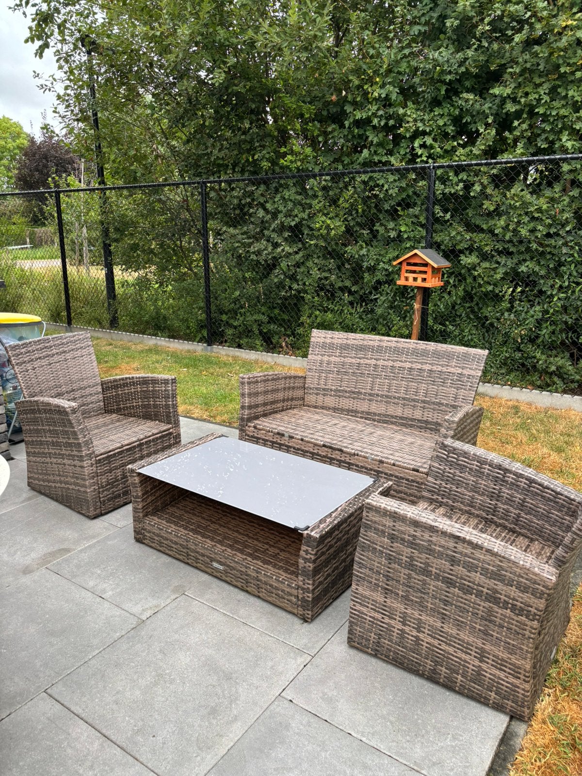 Tuinset rotan met zetelkussens in goede staat, Tuin en Terras, Ophalen, Zo goed als nieuw, Rotan, Tuinset