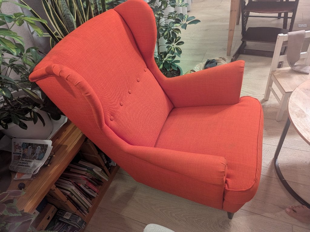 Vends fauteuil oreille, Maison & Meubles, 75 à 100 cm, Fauteuil oreille, Bois, Enlèvement