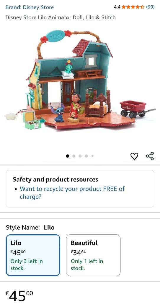 maison Lilo et Stitch Disney, Enlèvement, Comme neuf