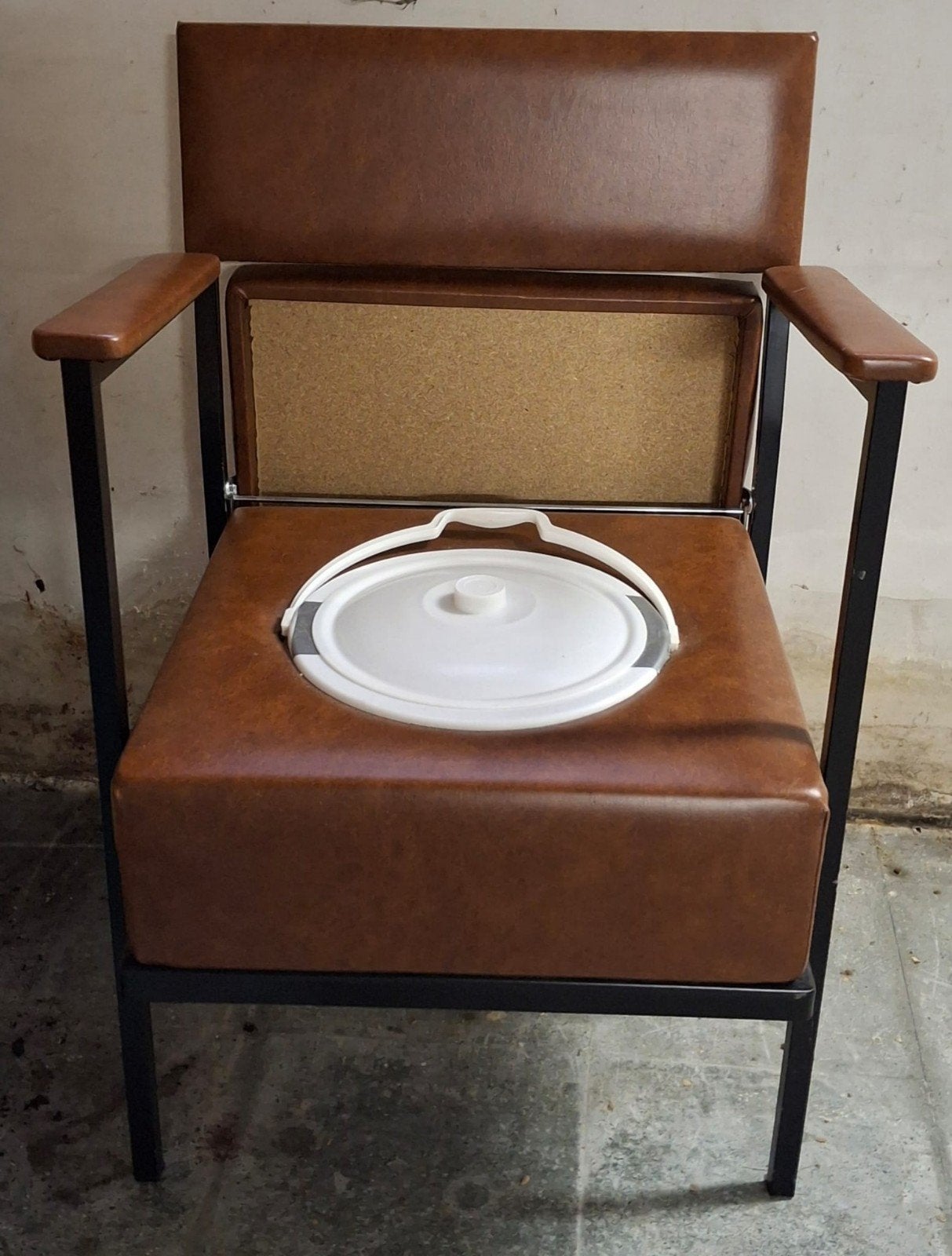 toiletstoel in skay en metalen frame, Maison & Meubles, Chaises, Enlèvement, Noir