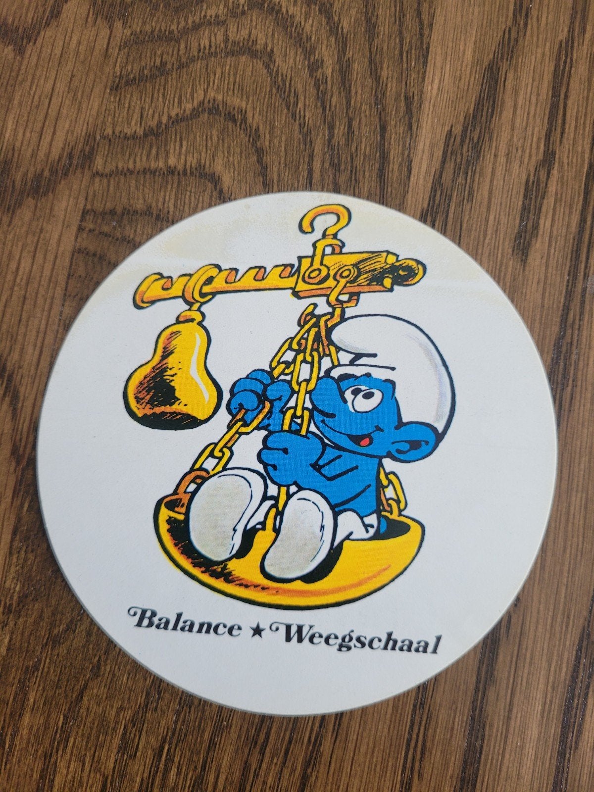 oude sticker de smurfen Milkana, Ophalen of Verzenden