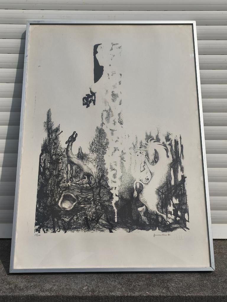 Lithographie signe jan vaerten, Ophalen of Verzenden