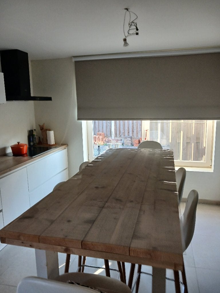 Bartafel + 6 stoelen, Ophalen, Zo goed als nieuw, Inclusief barstoelen