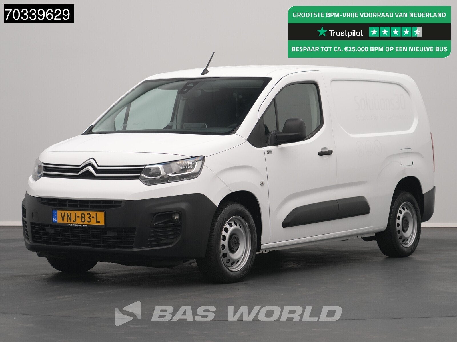 Citroën Berlingo 102pk L2H1 Airco Navi Cruise Carplay Euro6, 75 kW, Stof, Gebruikt, Euro 6