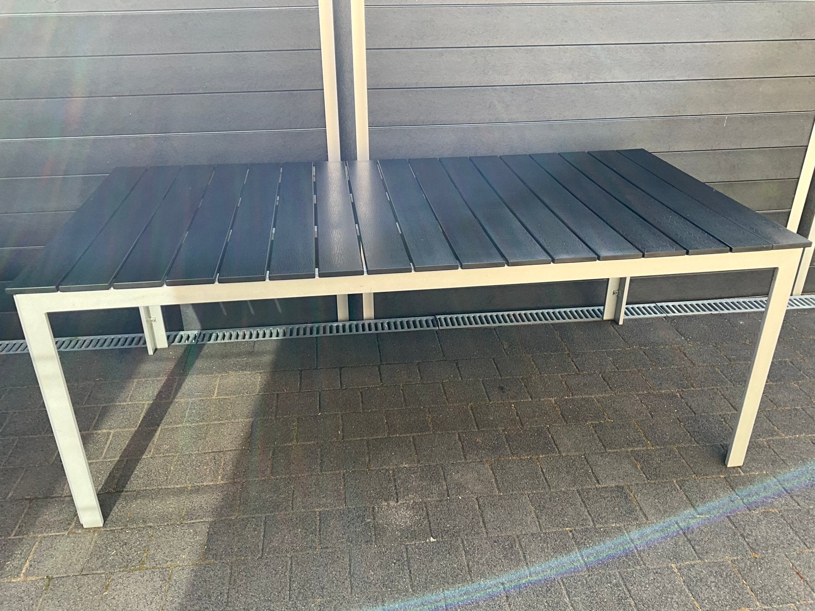 Zwarte tuintafel ., Jardin & Terrasse, Enlèvement, Comme neuf, Aluminium
