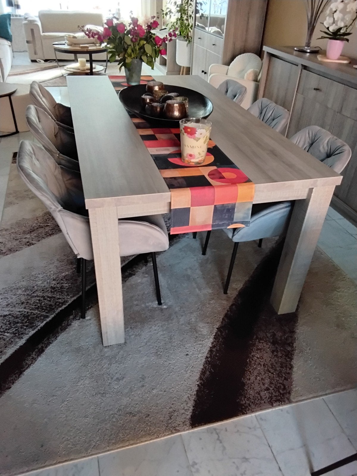 6 grijze eetkamerstoelen ( zonder tafel ), Huis en Inrichting, Ophalen