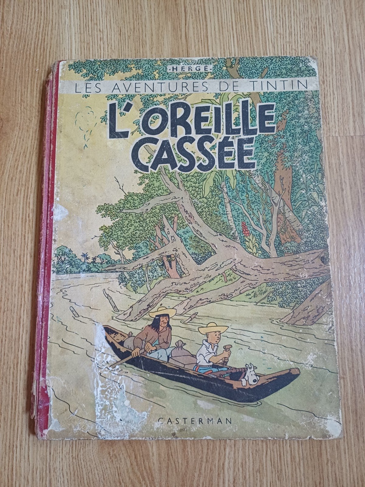 Bad Kuifje Het gebroken oor 1946 B1, Gelezen, Eén stripboek, Ophalen of Verzenden, HERGE