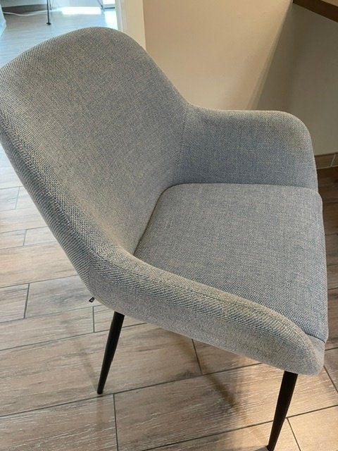 4 chaises en tissu bleu/gris, Enlèvement, Utilisé, Bleu, Quatre