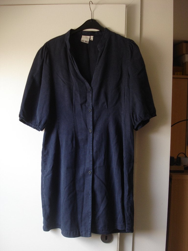 ** Ichi blauw afgewassen kleedje, dames. mt 38, Maat 38/40 (M), Blauw, Ophalen of Verzenden, Gedragen