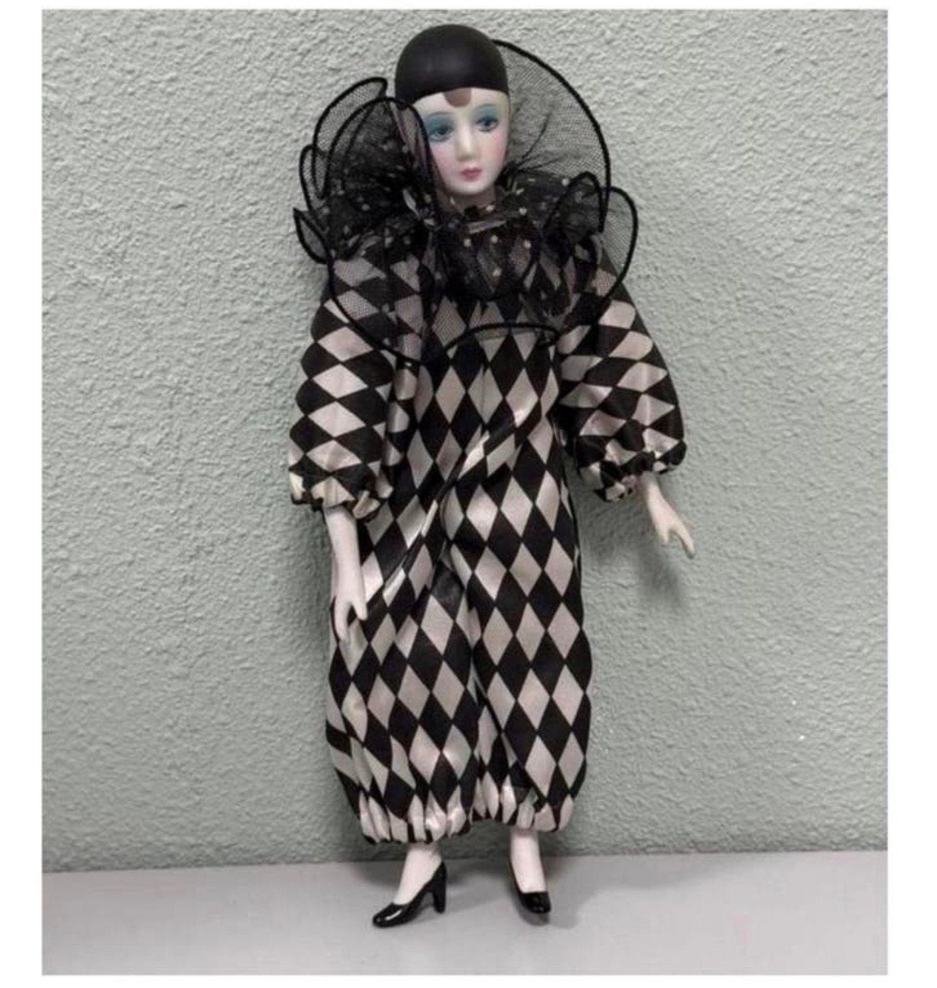 Poupée arlequin antique Poupée Arlequin clown en porcelaine, Collections, Enlèvement ou Envoi, Comme neuf, Poupée