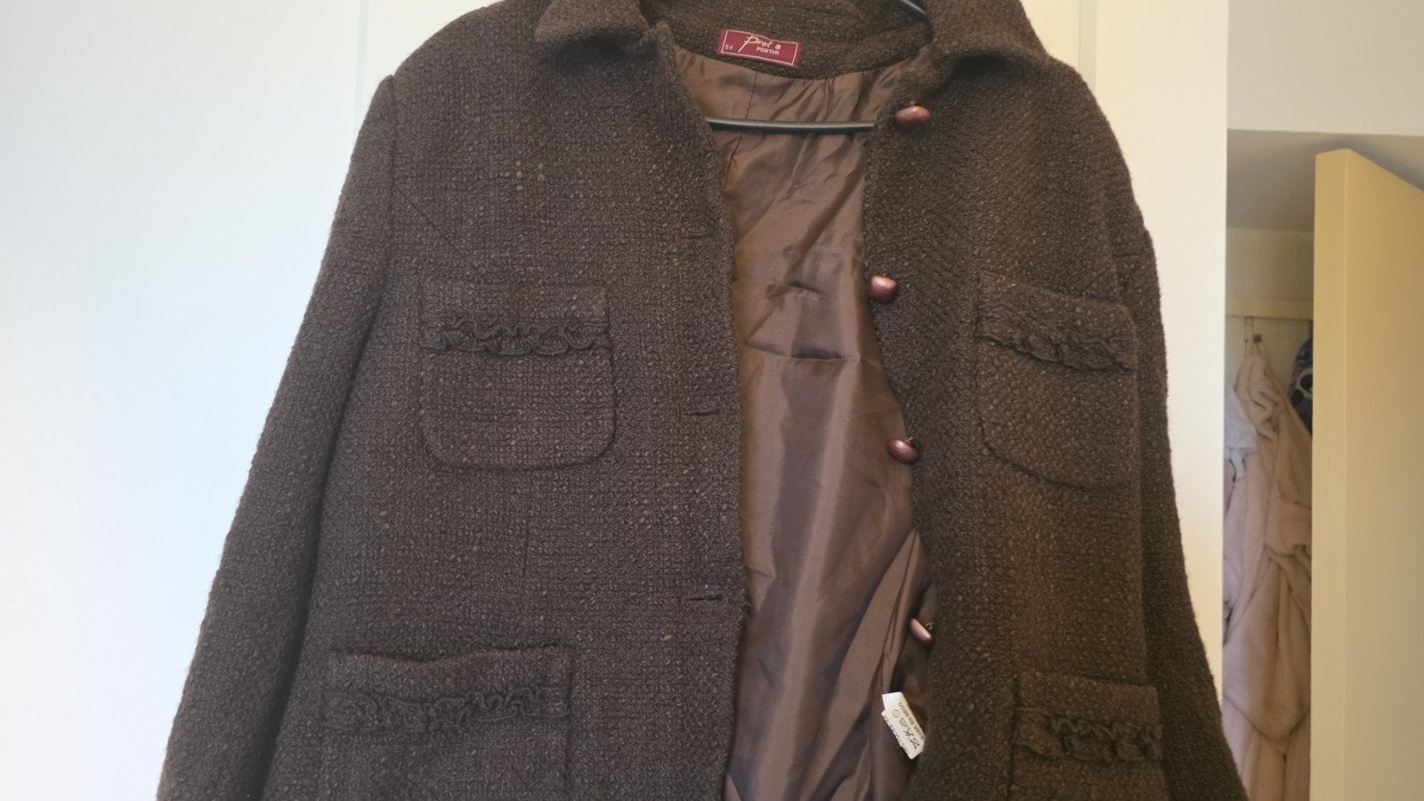 Manteau Laine 50% T54 XXL Marron Vintage Pret a Porter, Enlèvement ou Envoi