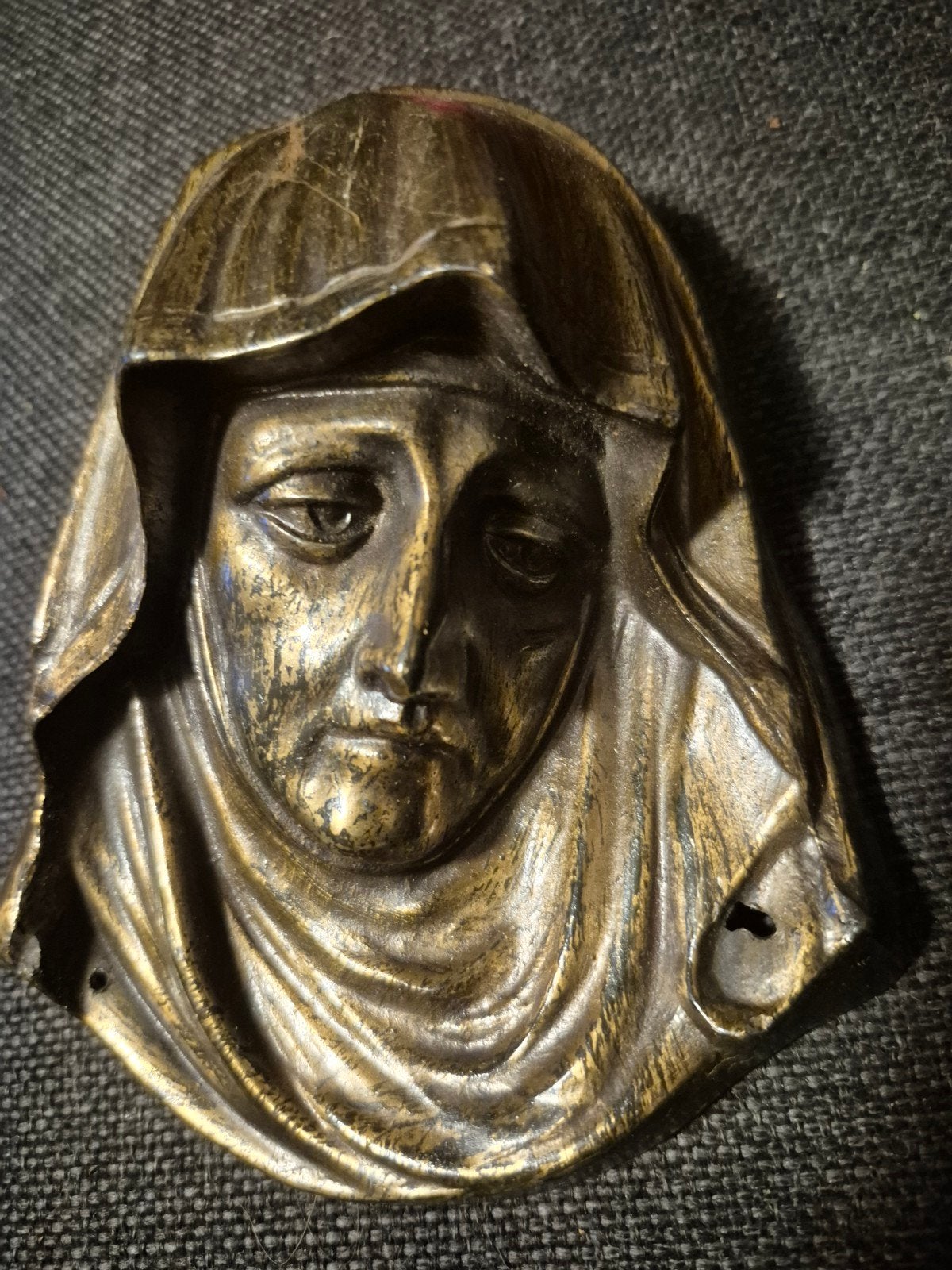 Brons Maria hoofd, Muur Deco, Enlèvement, Bronze