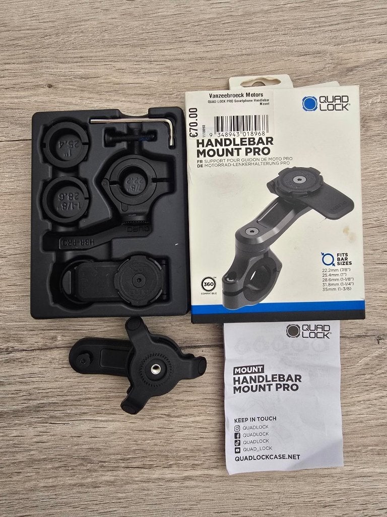 Quad Lock Handlebar Mount Pro, Motos, Enlèvement ou Envoi, Comme neuf