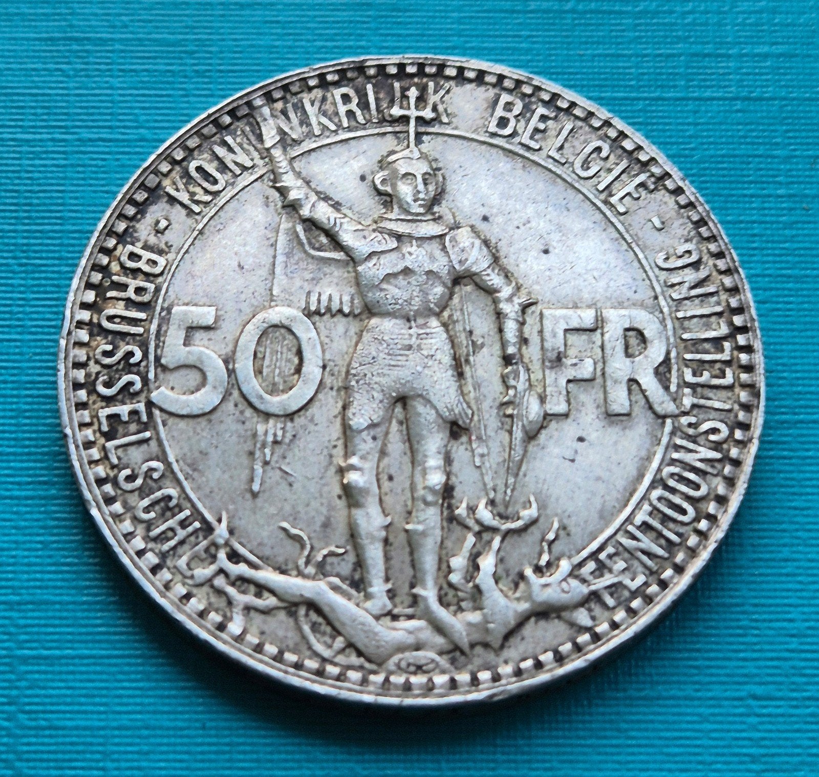 België   50 Frank 1935 VL   pos B.    Wereldtentoonstelling, Enlèvement ou Envoi, Monnaie en vrac, Argent, Argent