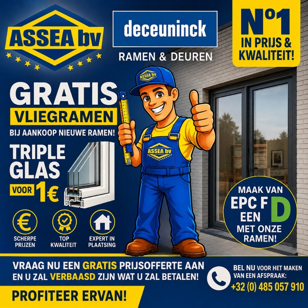 "GRATIS vliegramen + Triple glas voor €1", Doe-het-zelf en Bouw, Glas en Ramen, Ophalen of Verzenden, Zo goed als nieuw