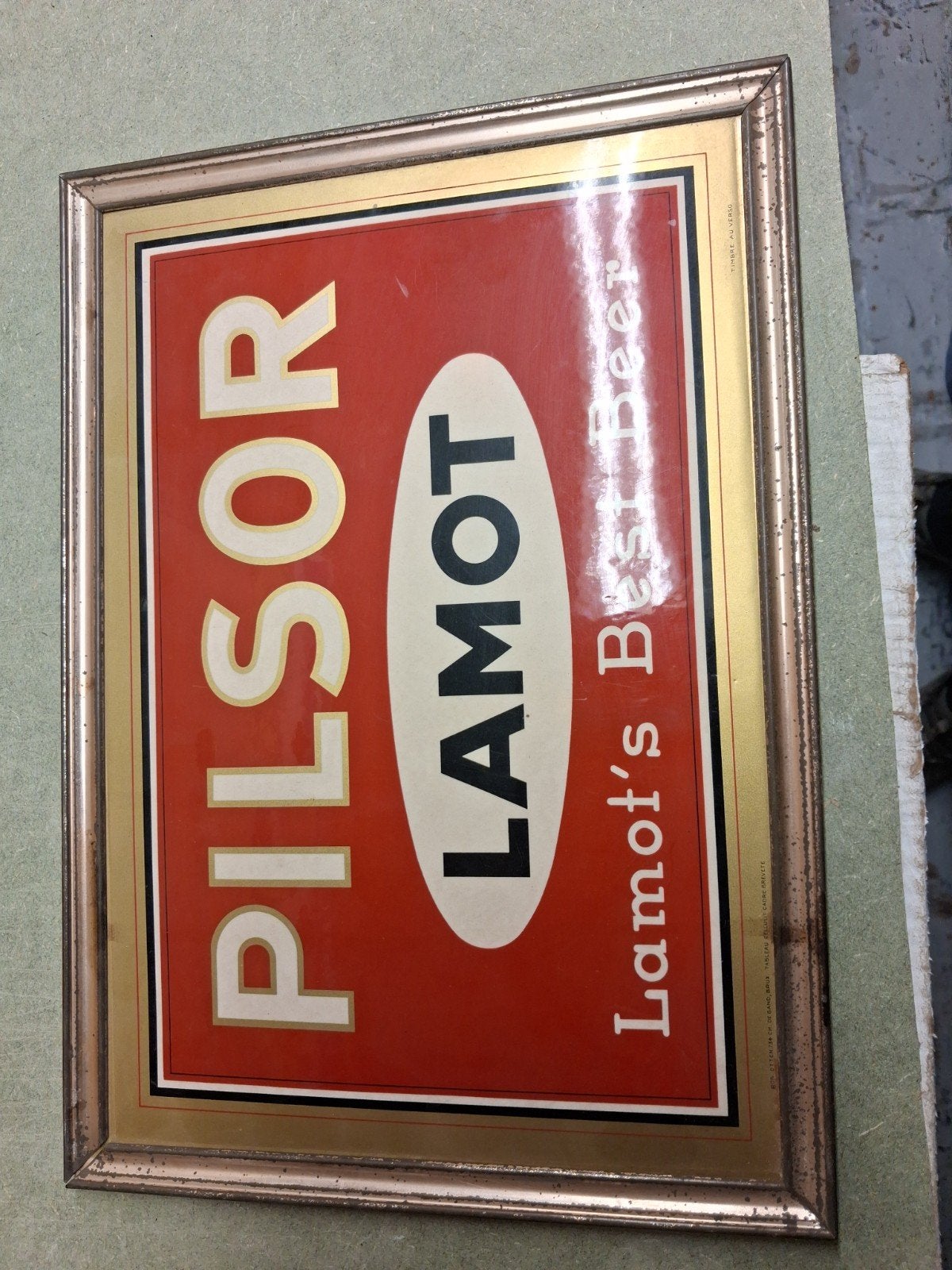 Oude reclamebordje Pilsor Lamot, Ophalen, Gebruikt, Reclamebord