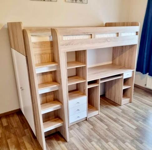 Lit superposé pour enfants avec matelas 90x200 cm, Enlèvement, Comme neuf, Lit mezzanine