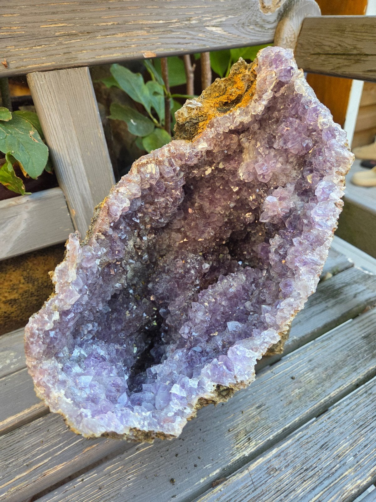 Natuurlijke amathist geode uit marokko, Ophalen of Verzenden