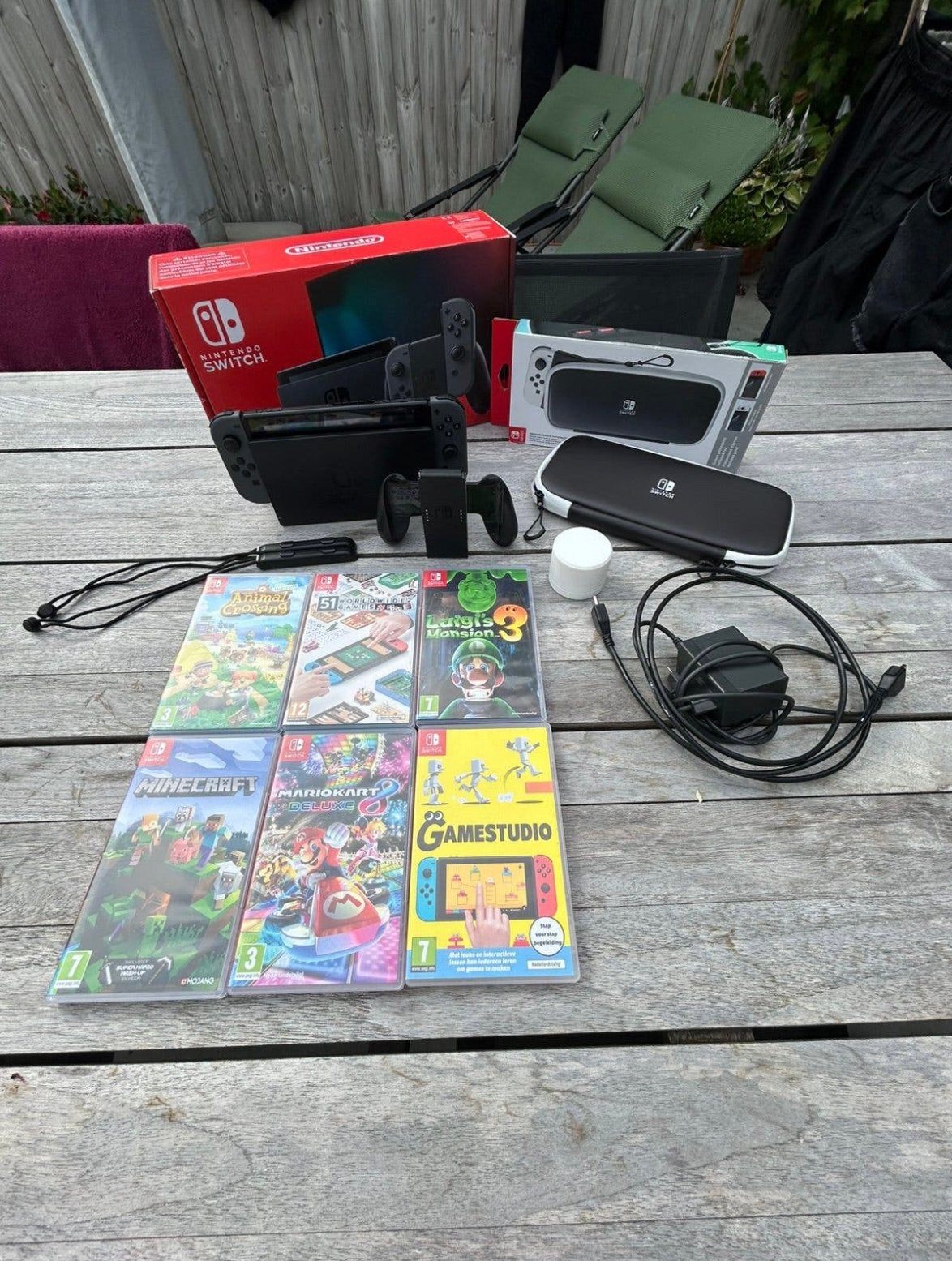 Nintendo Switch V2 + 6 games, Ophalen, Zo goed als nieuw