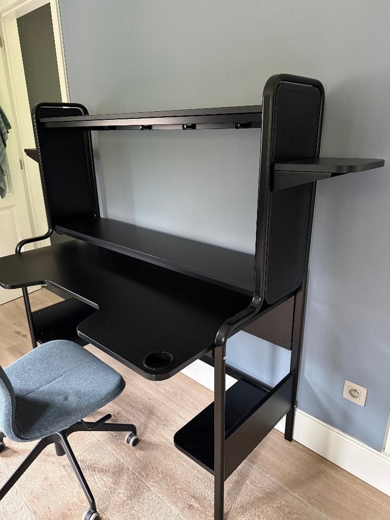 IKEA FREDDE gamebureau zwart, compleet, als nieuw, Maison & Meubles, Bureau gaming, 74 cm, Comme neuf, Moderne