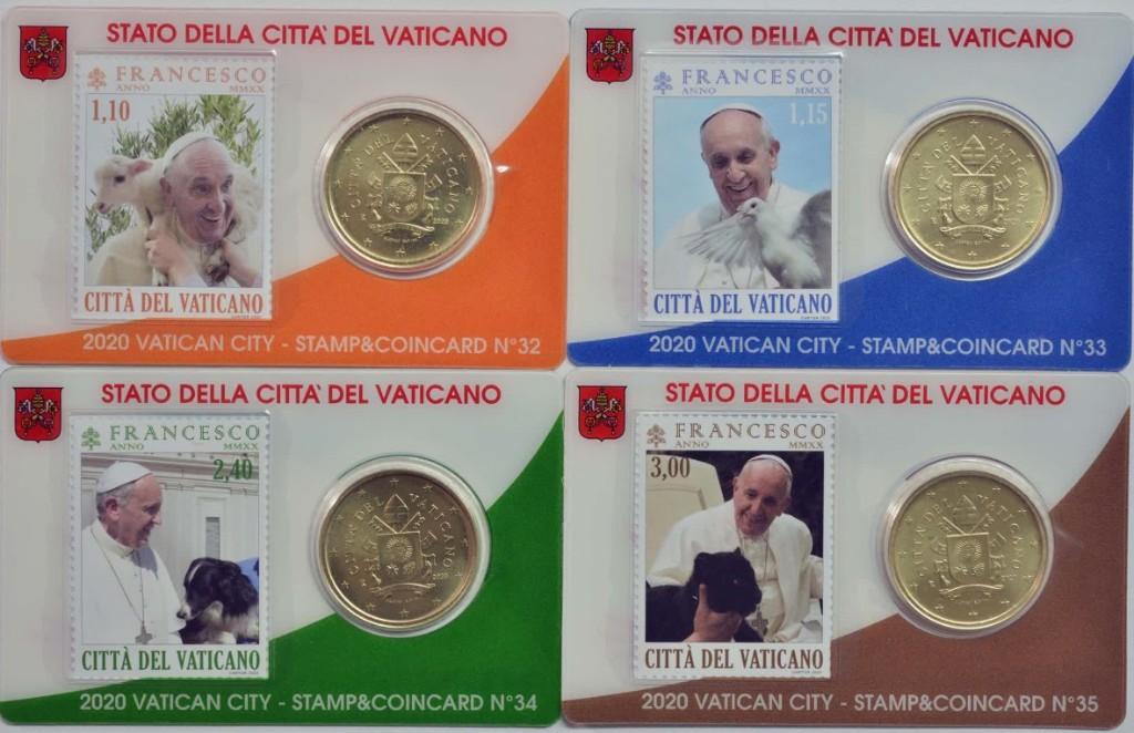 Timbres et coincards Cité du Vatican 2020 Nos. 32-35, Enlèvement ou Envoi, Vatican