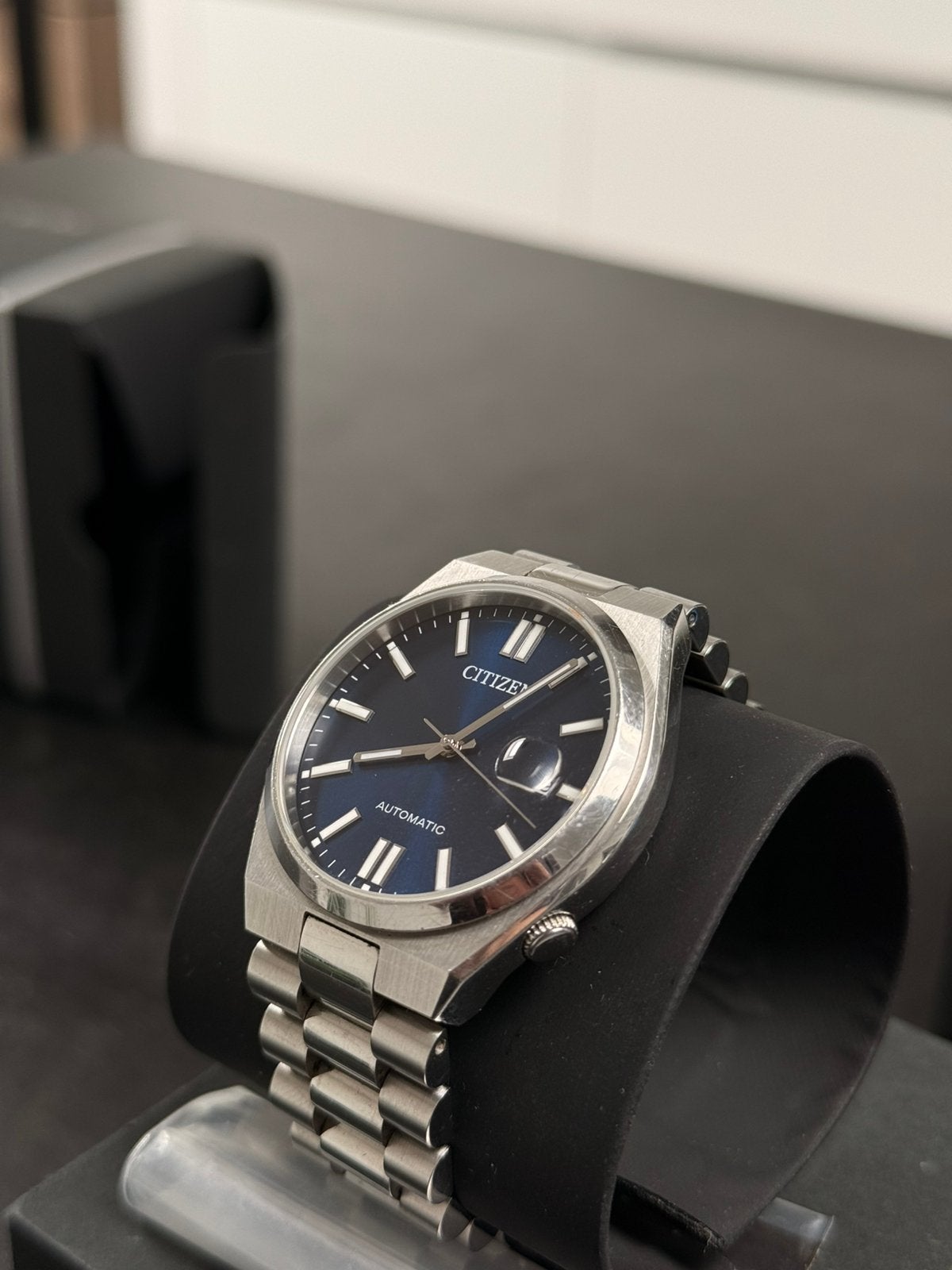 Citizen Tsuyosa Automatic BlauwN Full Set, Handtassen en Accessoires, Staal, Gebruikt, Staal, Verzenden