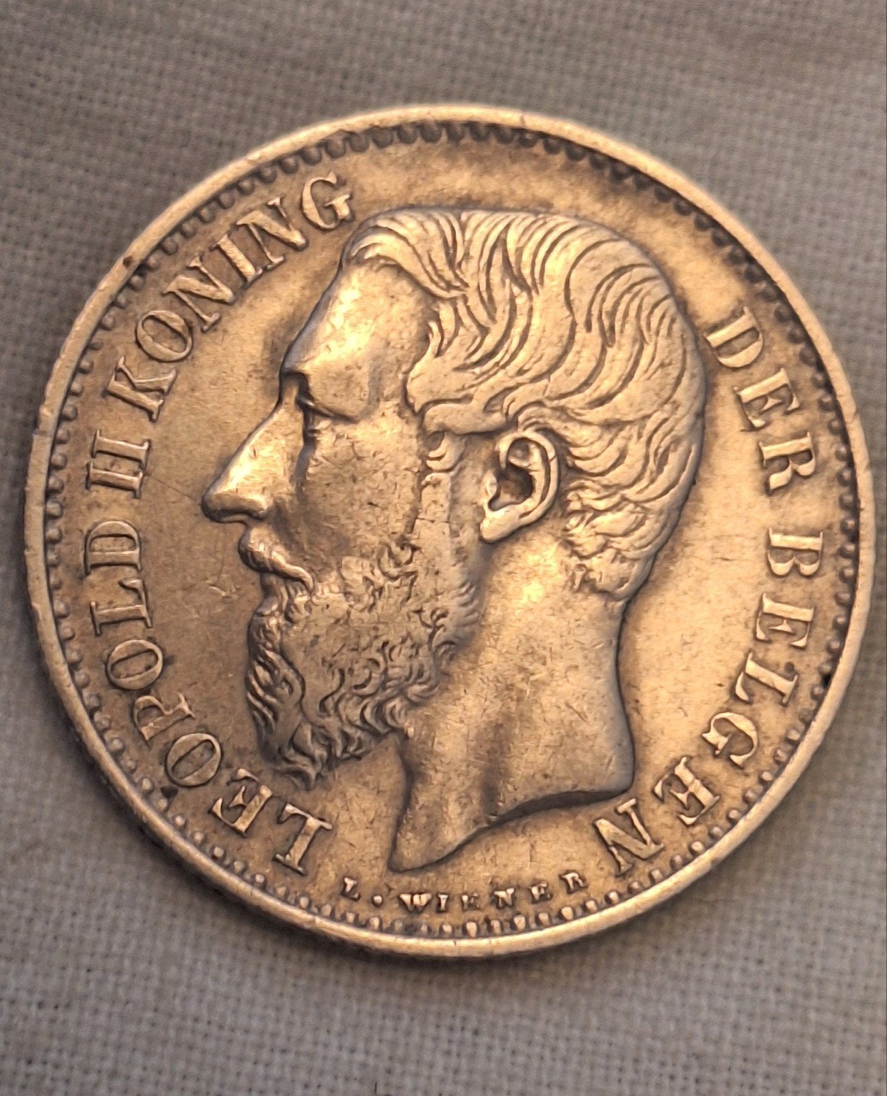 Zilveren 1 Frank 1887 - Leopold II - Vlaams- Prachti, Postzegels en Munten, Ophalen of Verzenden, Zilver, Zilver