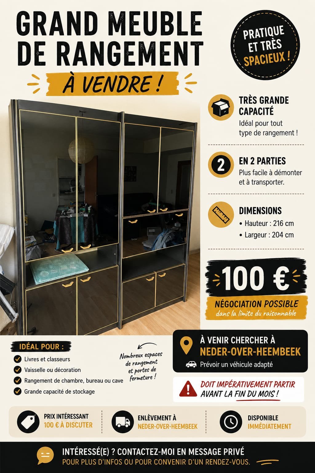 Meuble de rangement, Maison & Meubles, Enlèvement, Utilisé, Classique, Noir
