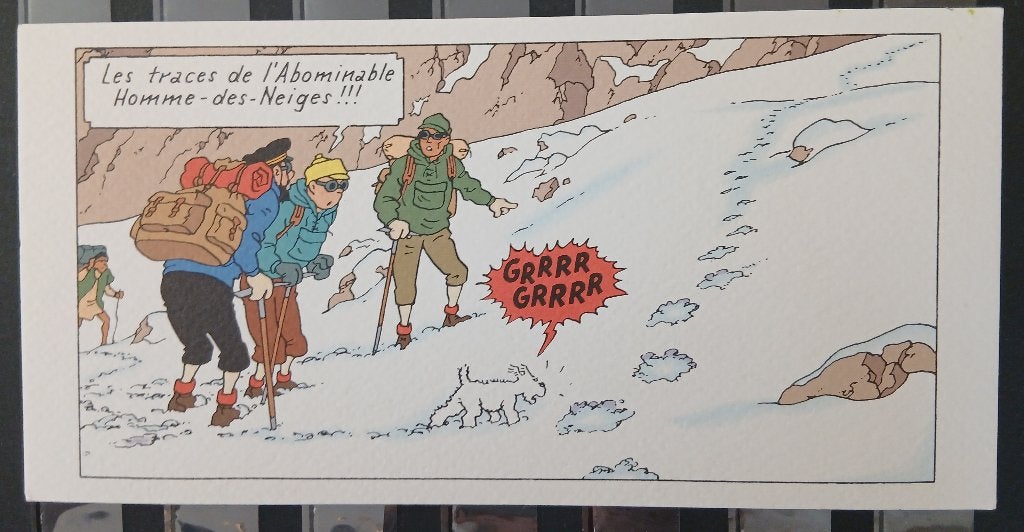 Carte postale (4) : Exposition "Tintin au Tibet", Enlèvement
