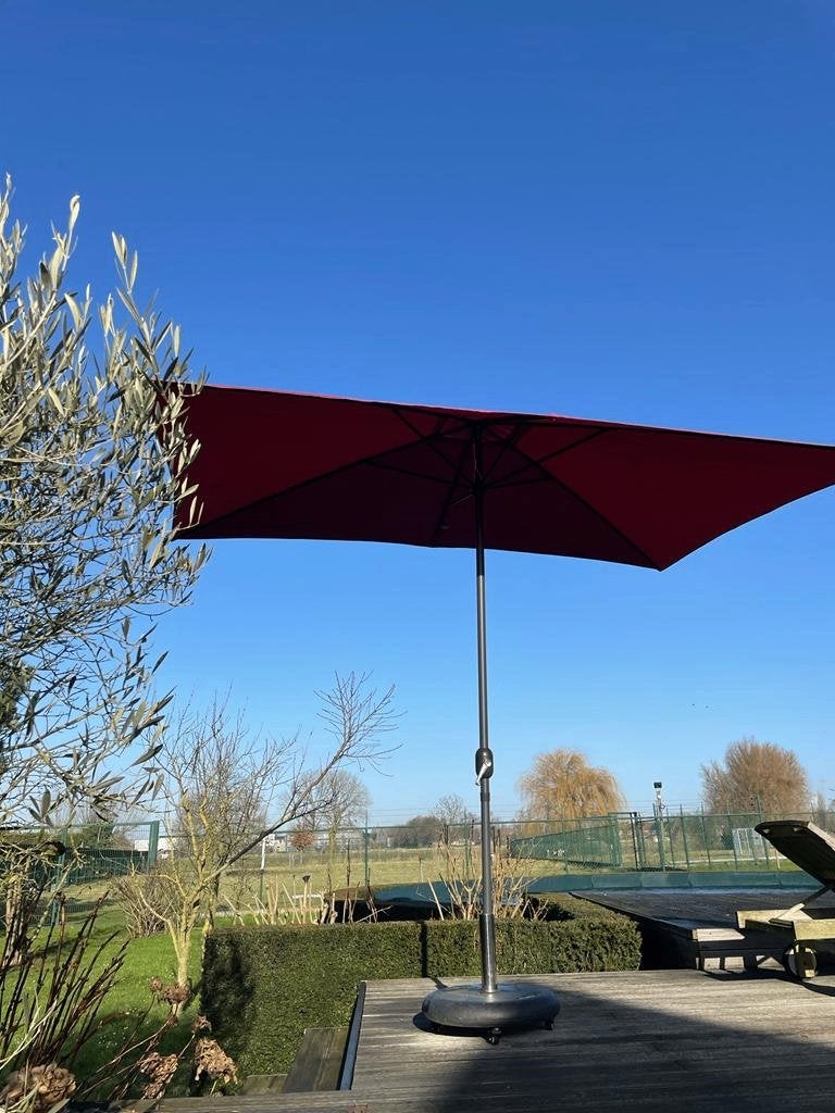 Nouveau parasol 3 m x 2 m avec poulie, Neuf, Enlèvement, 2 à 3 mètres, Parasol sur pied
