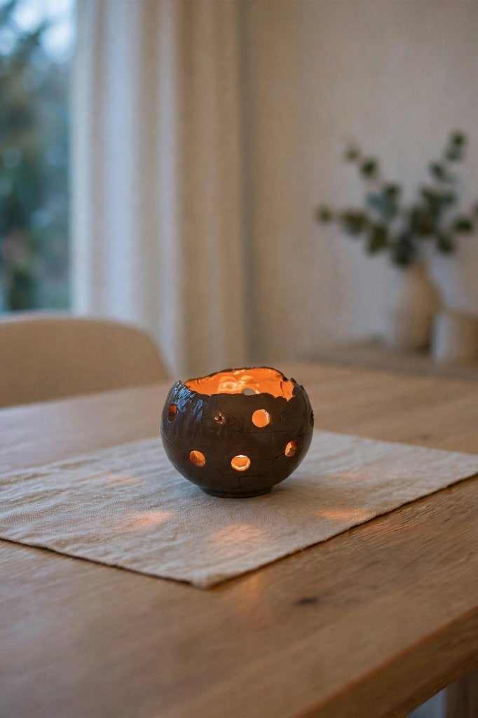 Handgemaakt keramieken bolletje - perfect als sfeerlichtje, Ophalen of Verzenden