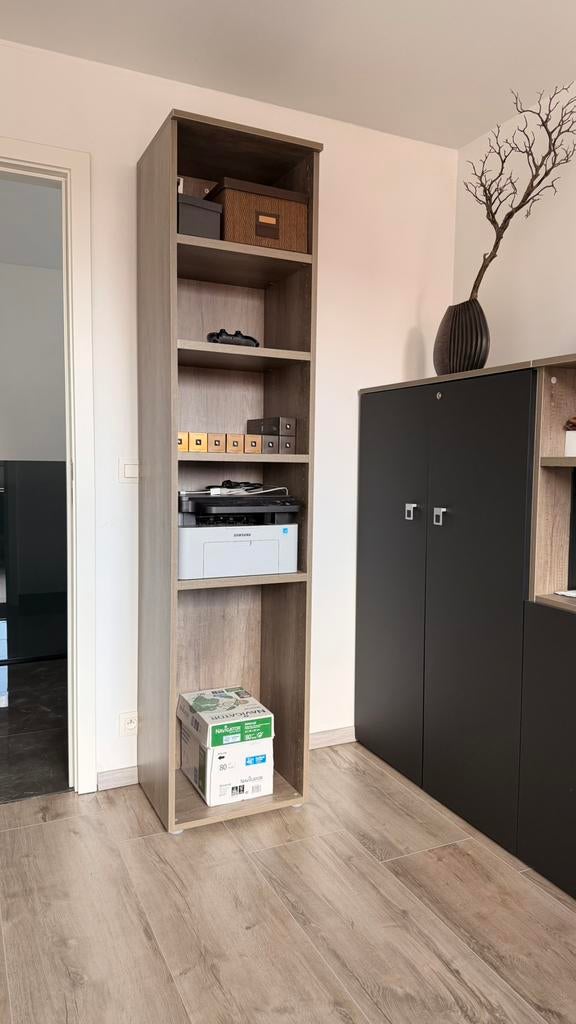 Italiaans bureaukast - kolomkast - boekenkast, Ophalen, Met plank(en), Minder dan 50 cm, 200 cm of meer