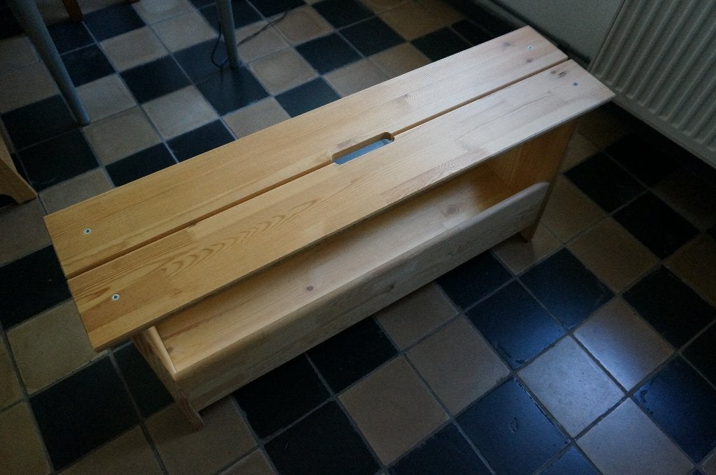 Banc avec rangement Perjohan, pin, 100 cm, Enlèvement, Utilisé
