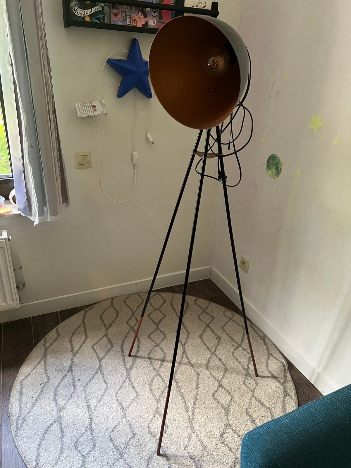Mooie vloerlamp 149,5 cm zwart/koper, Enlèvement, Comme neuf
