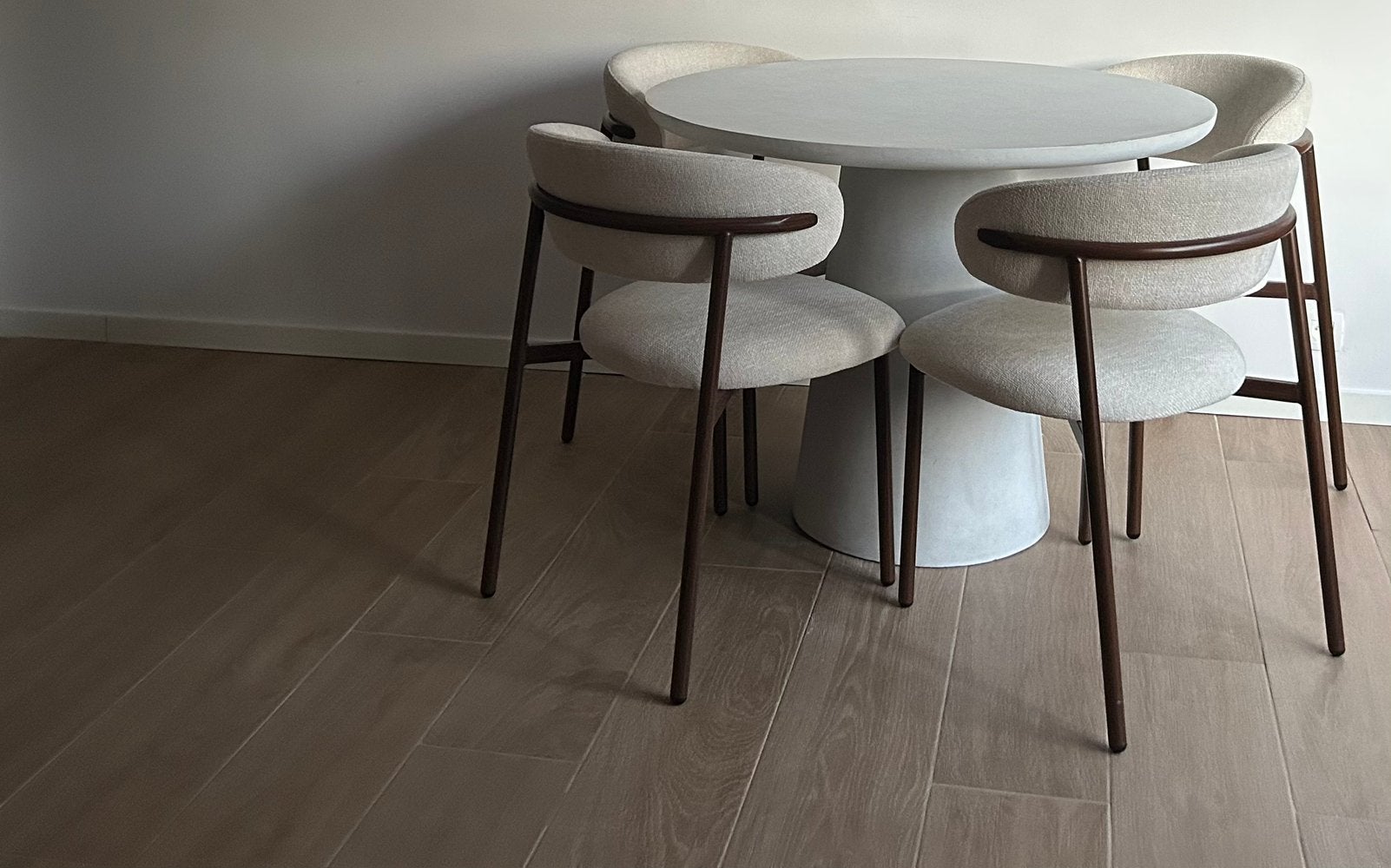 Table ronde intérieur/extérieur neuve effet béton, Enlèvement, Comme neuf