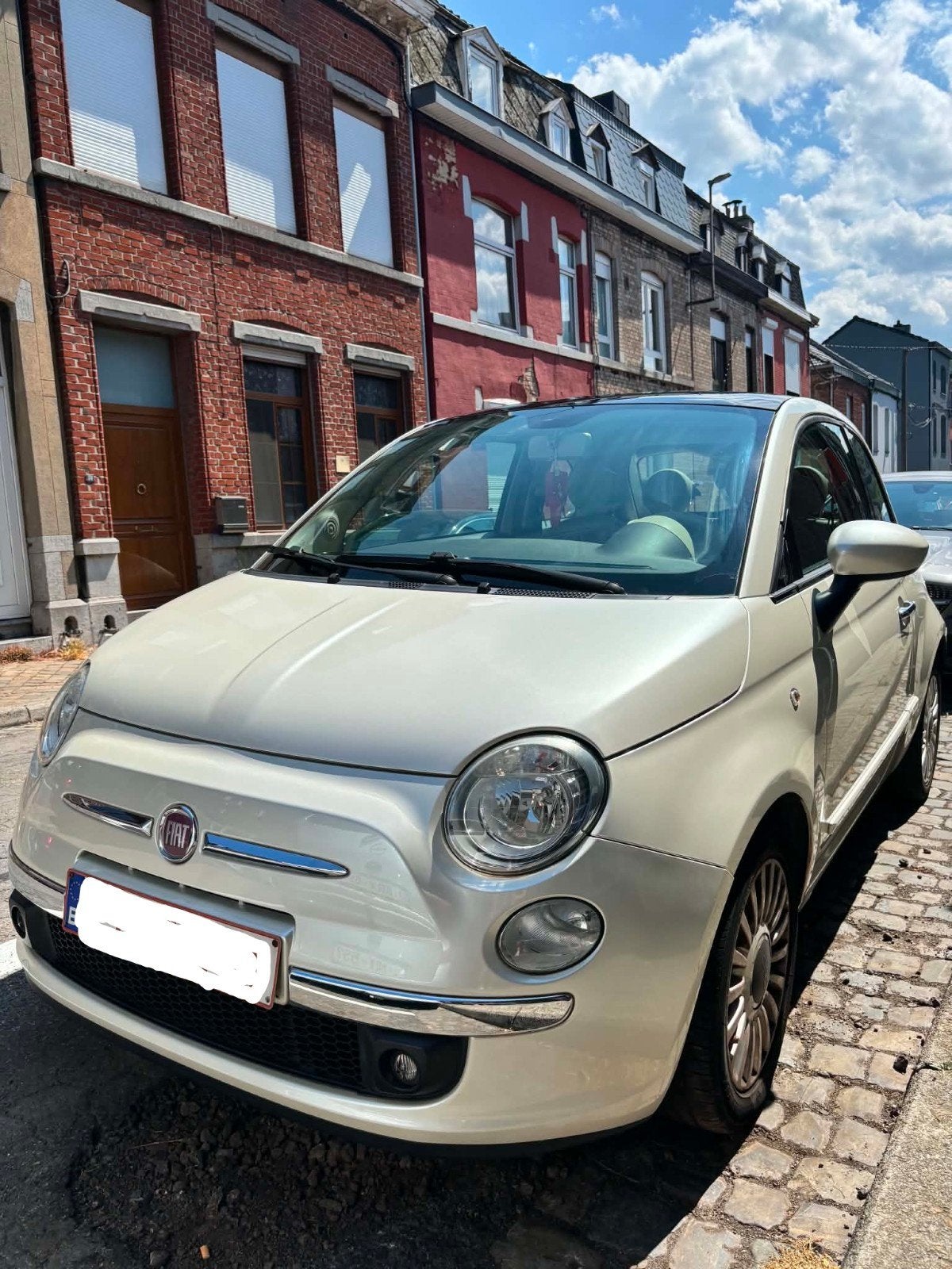 fiat 500, Auto's, Wit, Handgeschakeld, Particulier, Panoramadak