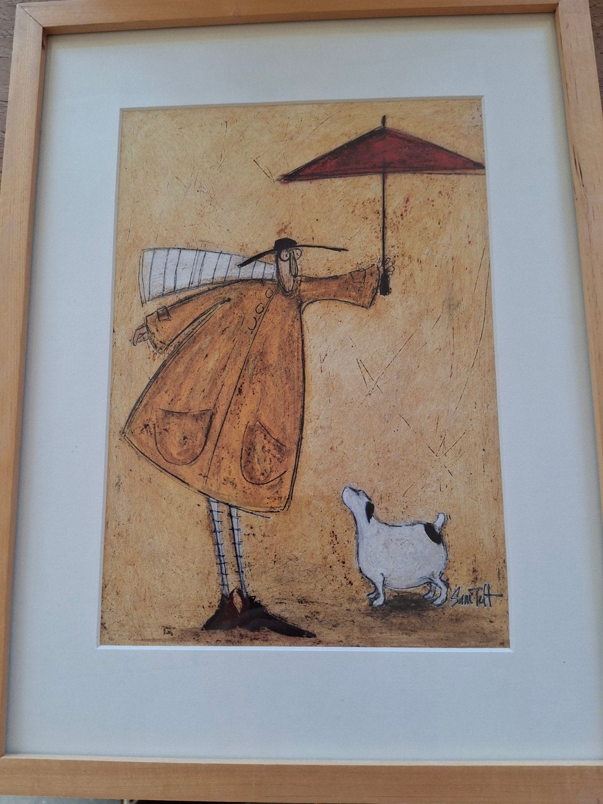 Sam Toft. Reproductie in mooi houten kader., Ophalen, 32 cm, Met passe-partout, Ingelijst werk