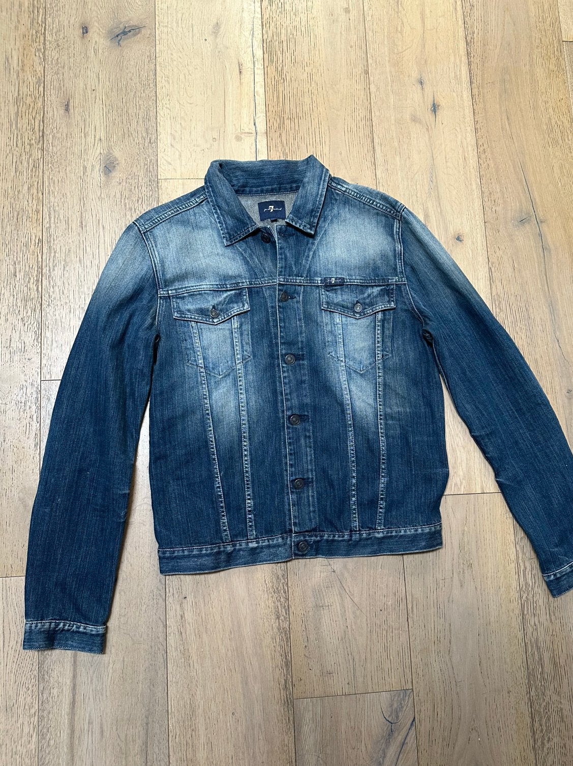 7 For All Mankind Spijkerjack, maat L, zeer goede staat, Verzenden, Zo goed als nieuw, Maat 42/44 (L), Blauw
