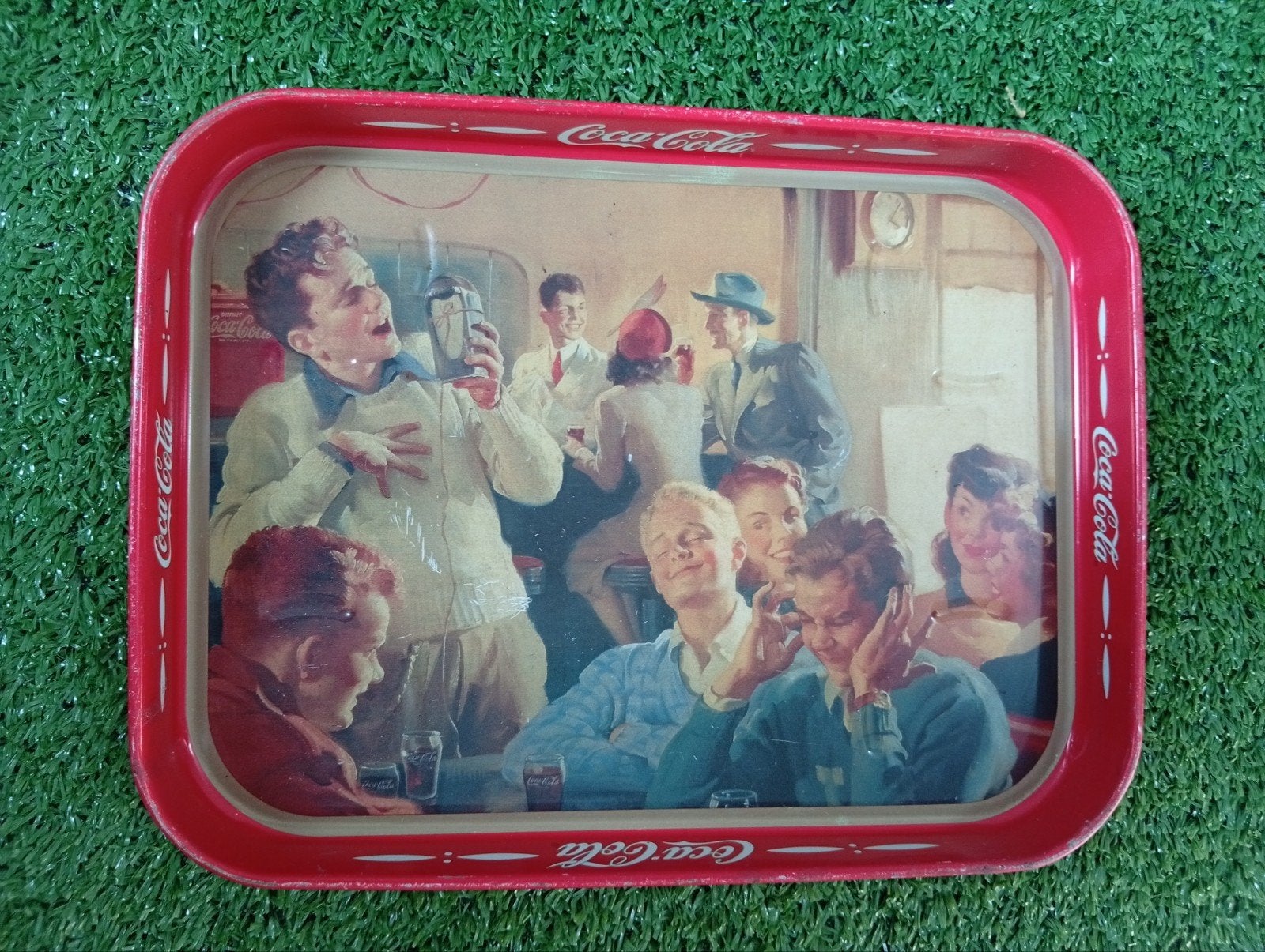 Vintage metalen dienblad/Retro van Coca-Cola, Ophalen of Verzenden