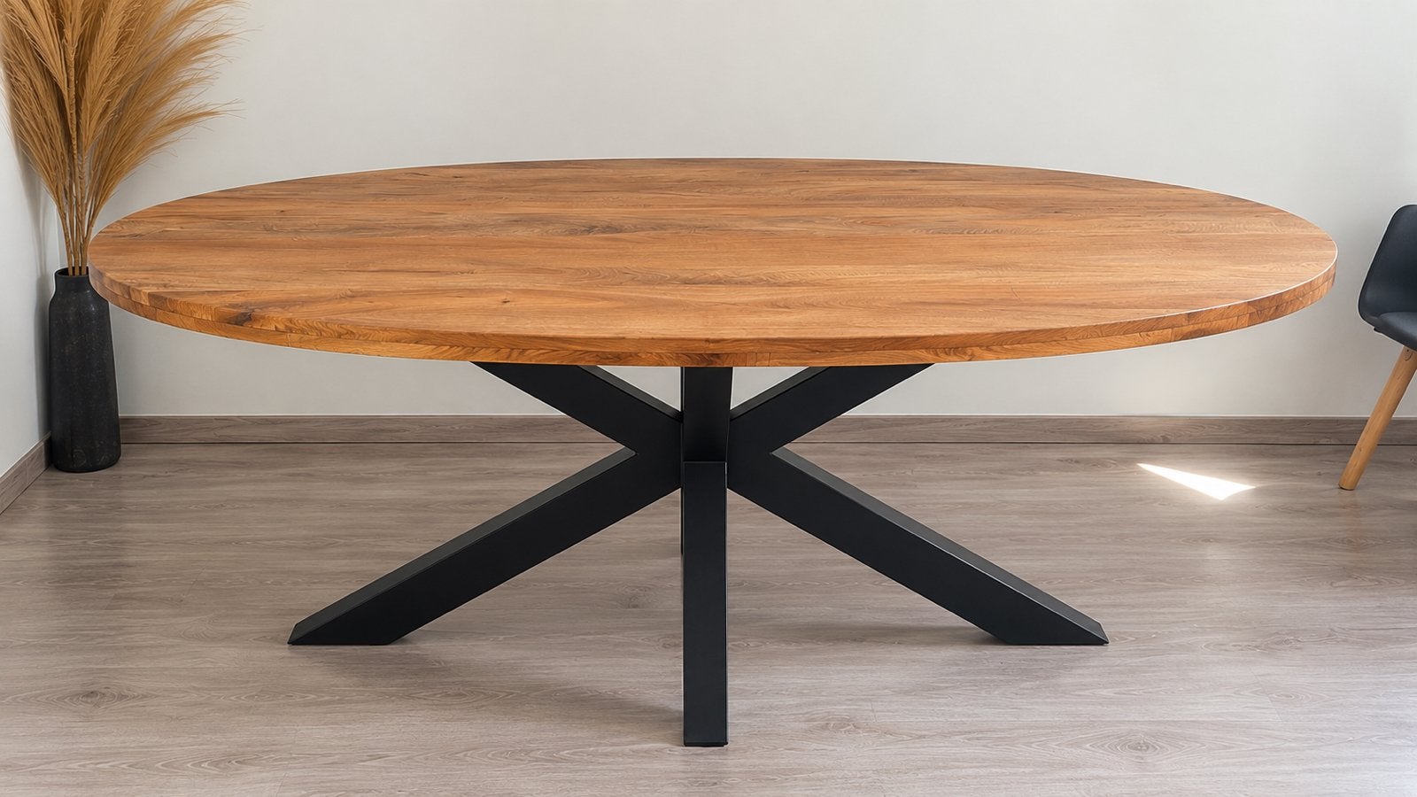 Mango hout eettafel, Ophalen, Zo goed als nieuw, Ovaal