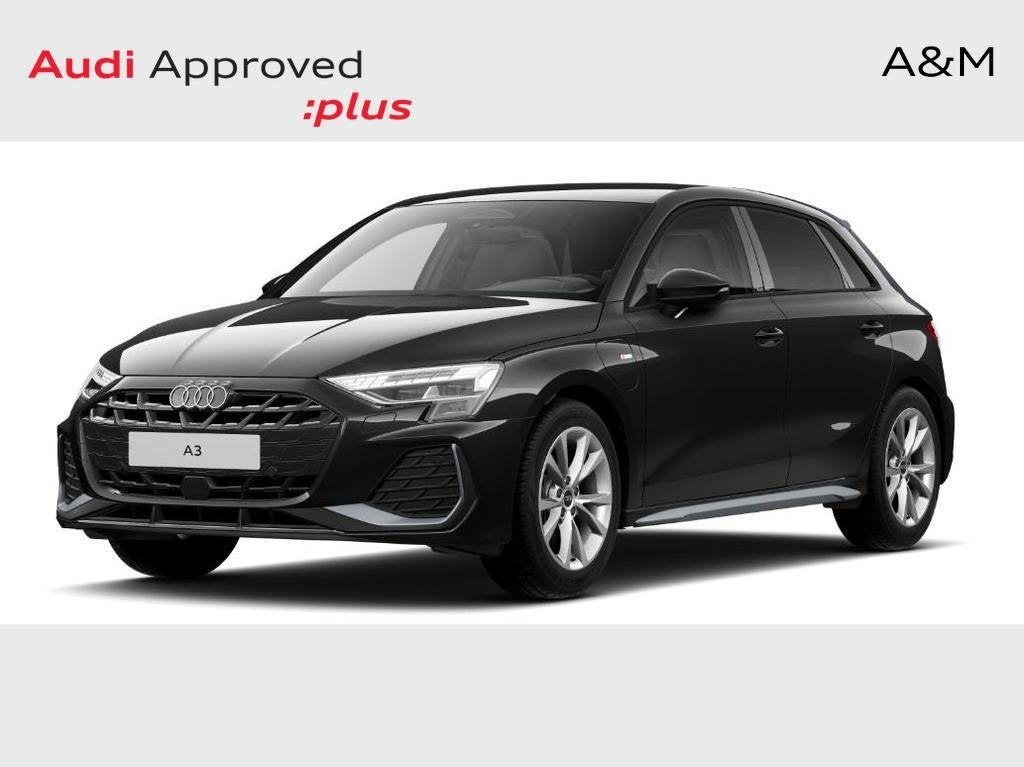 Audi A3 Sportback PHEV A3 Sportback PHEV 40 TFSI e Corporate, Auto's, Automaat, Zwart, Hybride Elektrisch/Benzine, Lederen bekleding