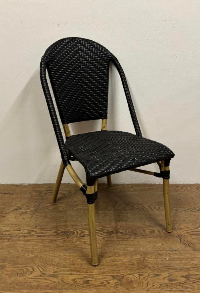 64 parijse terrasstoel NIEUW restpartij in ACTIE bamboo alu!, Ophalen of Verzenden, Nieuw, Wicker
