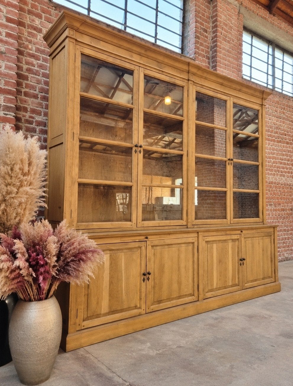 eiken buffetkast/vitrinekast ART:, Ophalen, ., Eikenhout, 200 cm of meer
