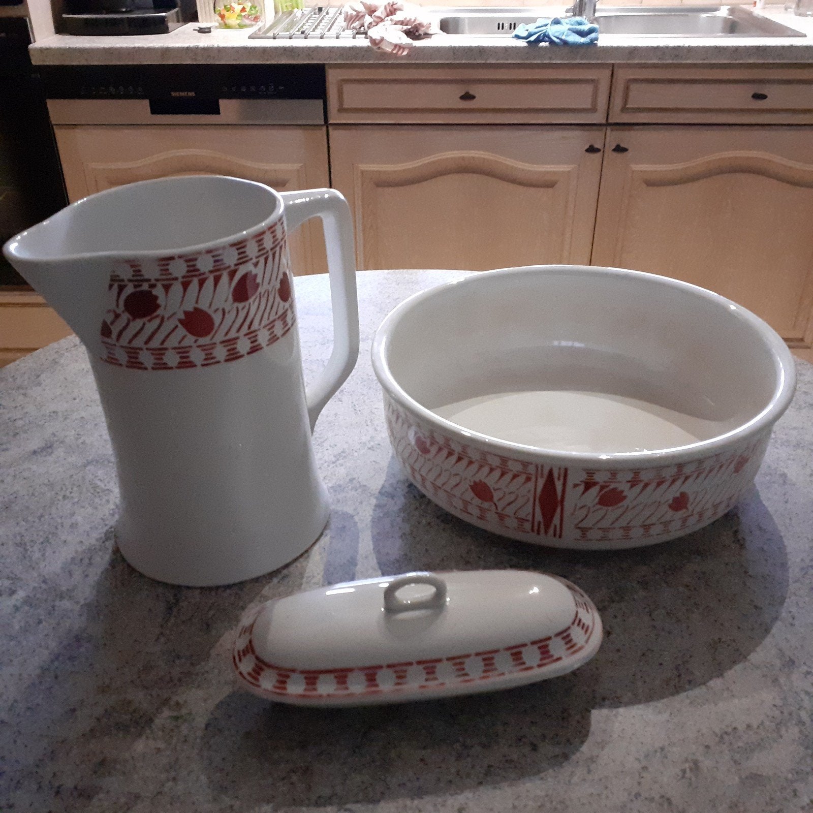Antiek toilet set, Ophalen