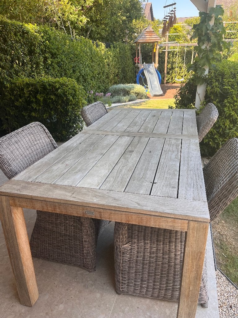 Tuintafel, Tuin en Terras, Tuintafels, Ophalen, Gebruikt, Rechthoekig, Hout