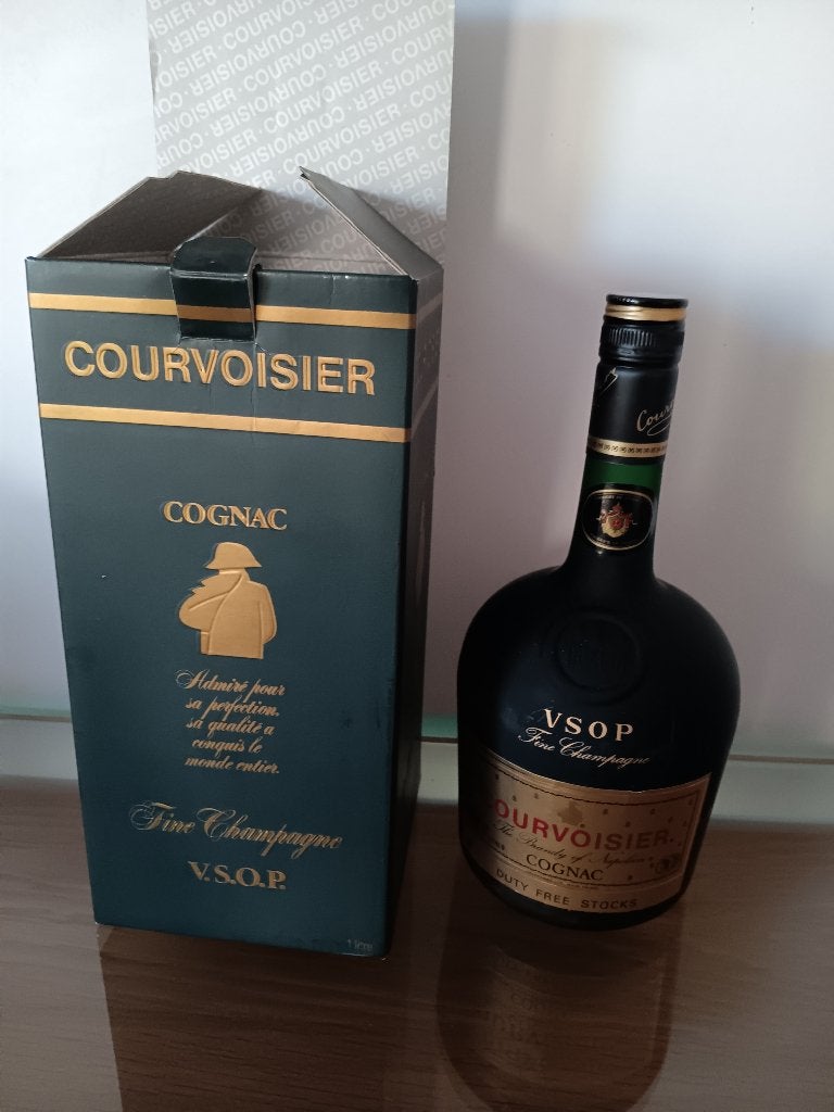 Cognac Couvoisier 1 litre, Collections, Pleine, Comme neuf, Enlèvement, Autres types