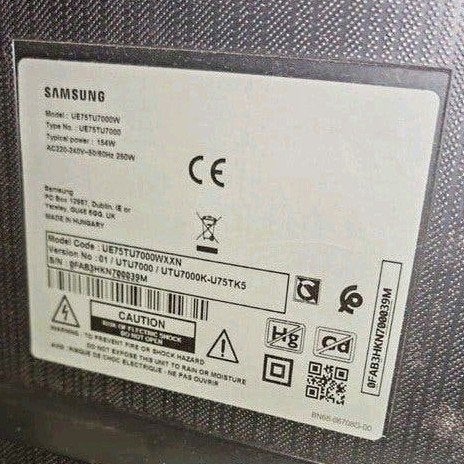 Tv Samsung 75 inch, Utilisé