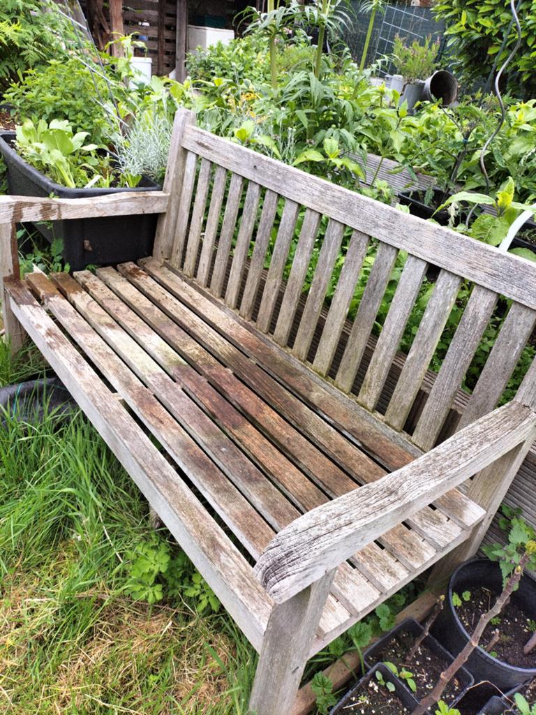 Teak houten hardhouten tuinbank, Tuin en Terras, Ophalen, Hout